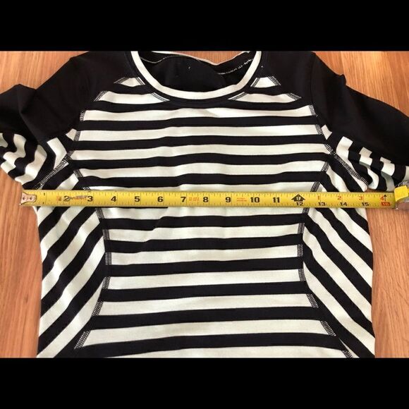 Lululemon Run: Reflect Long Sleeve Sea Stripe Mint Moment Black/Black - Picture 8 of 13